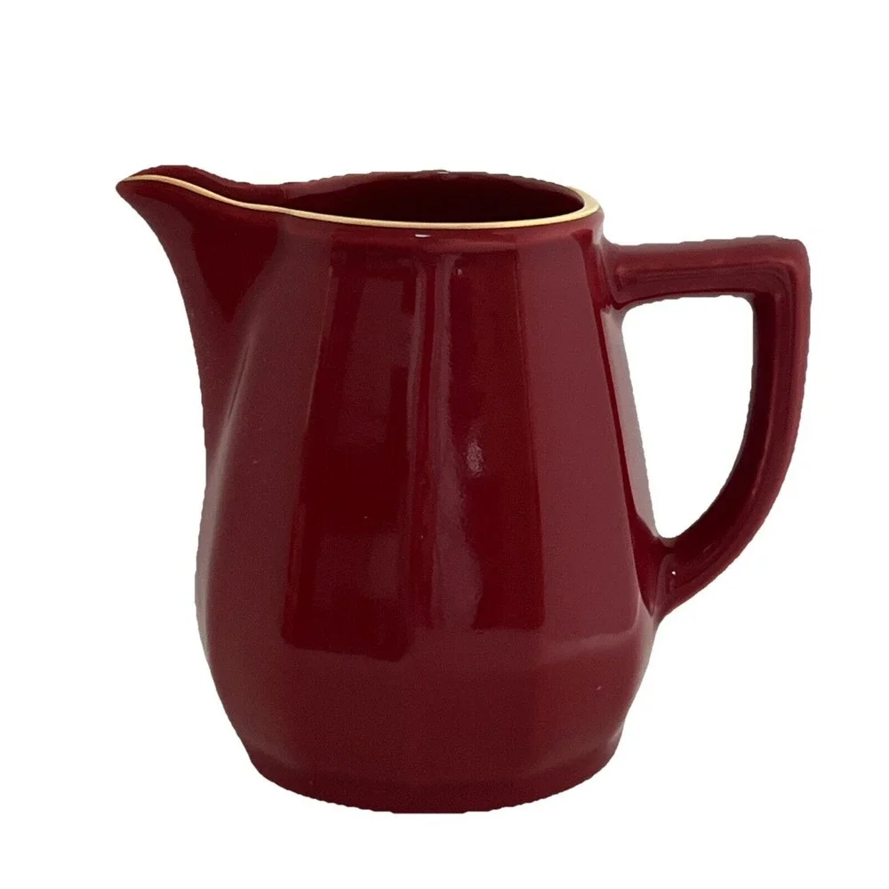 Apilco Flora, Red with Goldrim‎ Creamer - Made in France